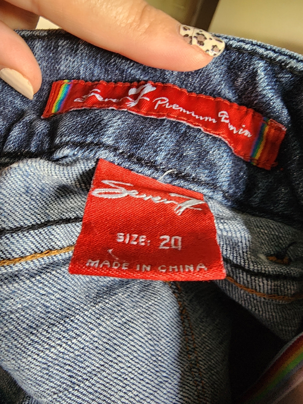 Seven7 Vintage Boot Cut Jeans in Medium Blue Wash Size 20 Vintage Pride Edition - Picture 12 of 14
